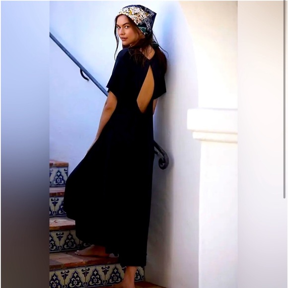 Black Free people cut out back Maxi swing dress - Picture 2 of 9